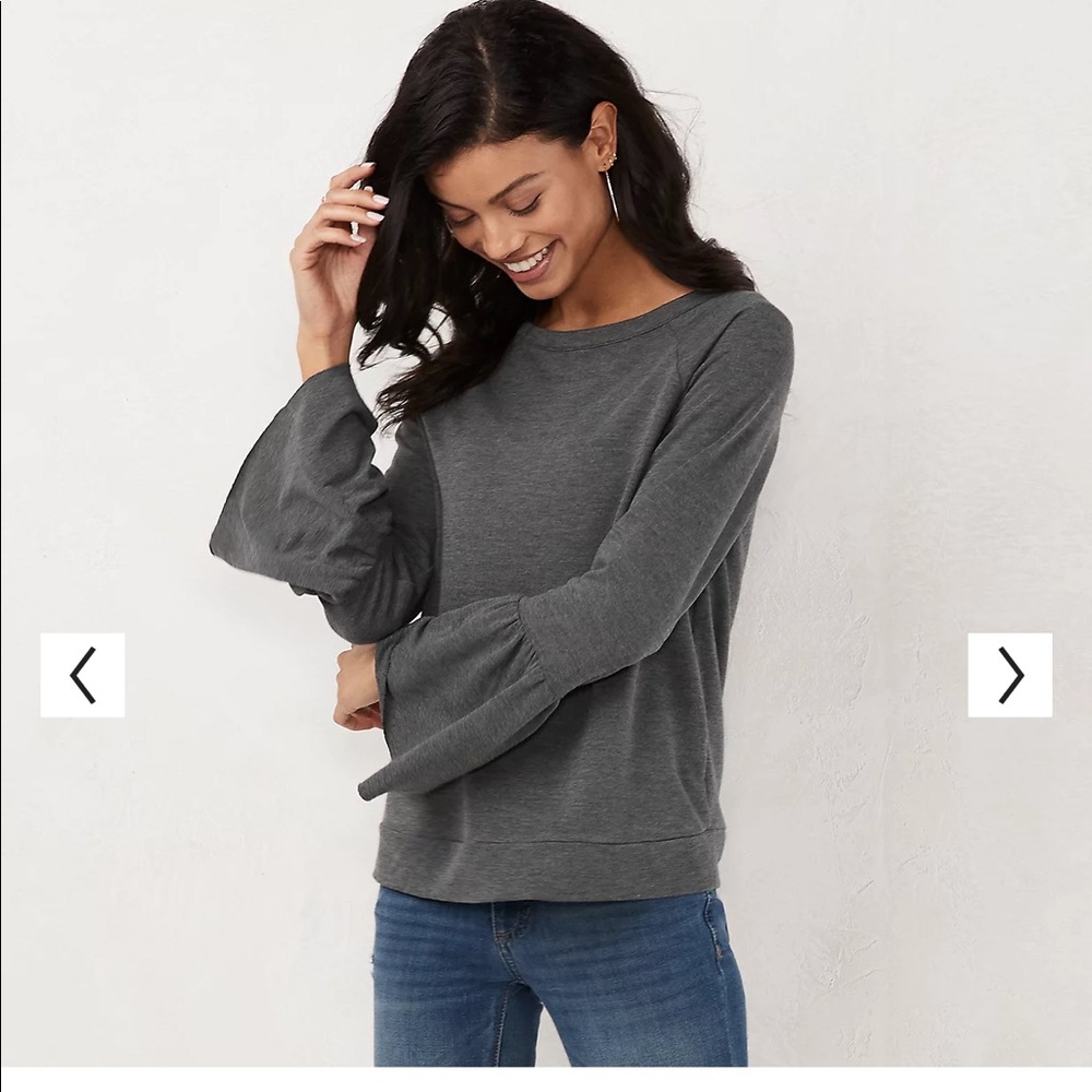 LC Lauren Conrad Weekend Bell-Sleeve Sweatshirt - Picture 3 of 3